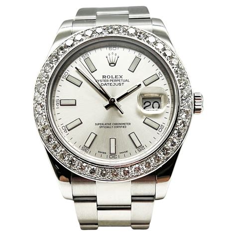 rolex datejust ii silver dial roman markings 41mm|rolex datejust 41 with diamonds.